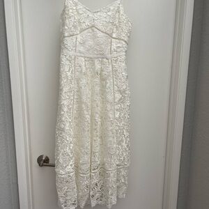 Ted Baker Ivory Lace Midi Dress